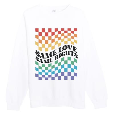 Same Love Same Rights Pride Month Love Is Love LGBTQ LGBT Premium Crewneck Sweatshirt