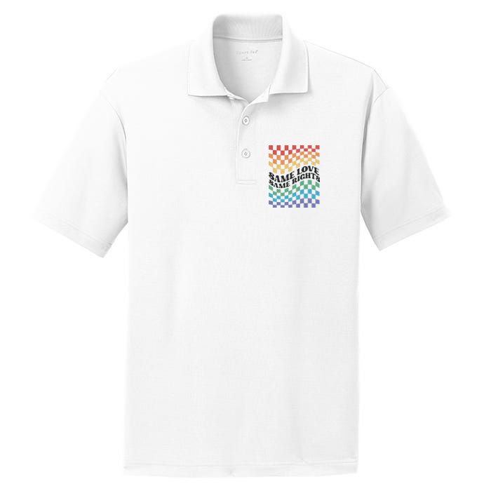 Same Love Same Rights Pride Month Love Is Love LGBTQ LGBT PosiCharge RacerMesh Polo