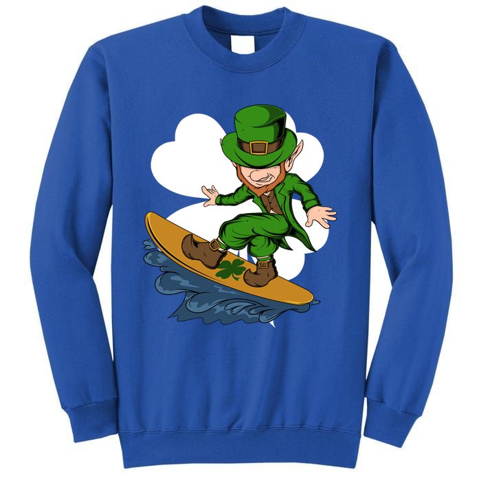 Surfer Leprechaun St Patrick's Day Surfing Cool Gift Tall Sweatshirt