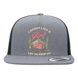 Scout Life Scouting Lovers Hiking Camper funny camping Flat Bill Trucker Hat