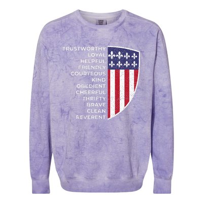 Scout Life Scouting Flag Lovers Hiking Happy Camper Camp Colorblast Crewneck Sweatshirt