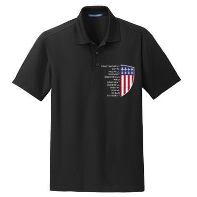 Scout Life Scouting Flag Lovers Hiking Happy Camper Camp Dry Zone Grid Polo