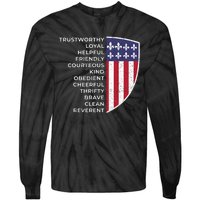 Scout Life Scouting Flag Lovers Hiking Happy Camper Camp Tie-Dye Long Sleeve Shirt