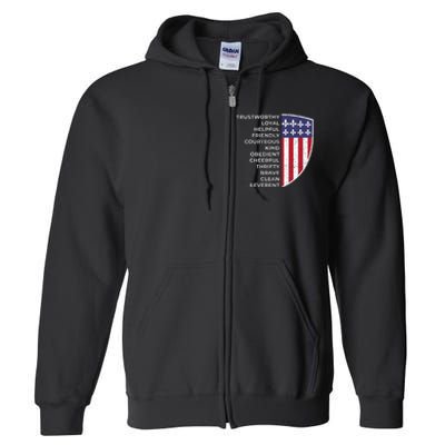 Scout Life Scouting Flag Lovers Hiking Happy Camper Camp Full Zip Hoodie