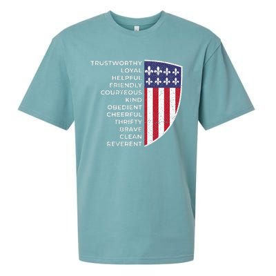 Scout Life Scouting Flag Lovers Hiking Happy Camper Camp Sueded Cloud Jersey T-Shirt