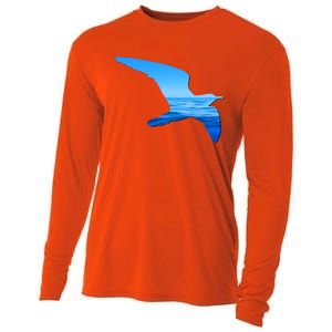 Seagull Lovers Silhouette Earth Day And Ocean Week Gift Cooling Performance Long Sleeve Crew