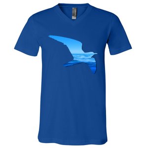 Seagull Lovers Silhouette Earth Day And Ocean Week Gift V-Neck T-Shirt