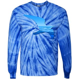 Seagull Lovers Silhouette Earth Day And Ocean Week Gift Tie-Dye Long Sleeve Shirt