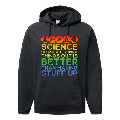 Science Lover Science Teacher Science Is Real Science Performance Fleece Hoodie