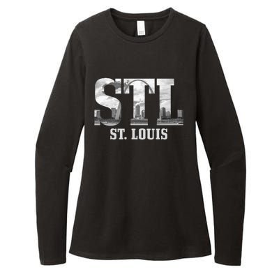 St. Louis Stl Skyline Pride Missouri Vintage Womens CVC Long Sleeve Shirt