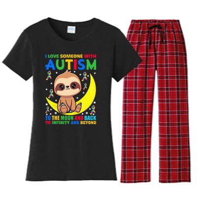 Sloth Love someone With Puzzle Cool asd Awareness Women's Flannel Pajama Set