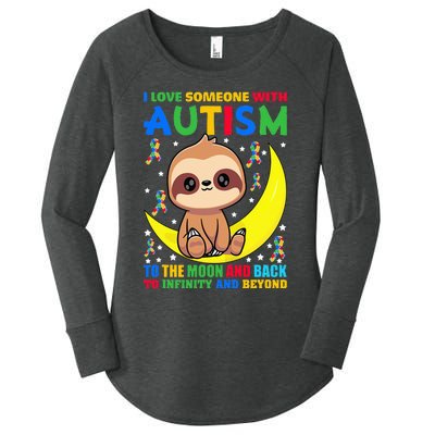 Sloth Love someone With Puzzle Cool asd Awareness Women's Perfect Tri Tunic Long Sleeve Shirt