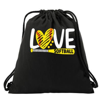 Softball Love Softball Drawstring Bag