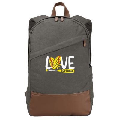 Softball Love Softball Cotton Canvas Backpack