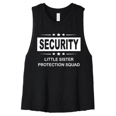 Security Little Sister Protection Squad Women's Racerback Cropped Tank