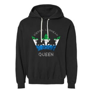 Sierra Leone Sierra Leonean Queen Crown Leonean Pride Garment-Dyed Fleece Hoodie