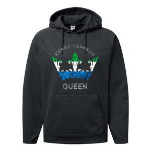 Sierra Leone Sierra Leonean Queen Crown Leonean Pride Performance Fleece Hoodie