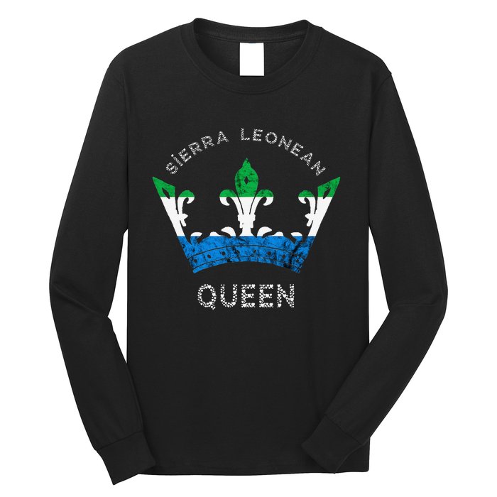 Sierra Leone Sierra Leonean Queen Crown Leonean Pride Long Sleeve Shirt