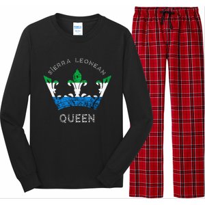 Sierra Leone Sierra Leonean Queen Crown Leonean Pride Long Sleeve Pajama Set