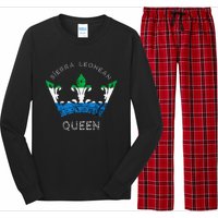 Sierra Leone Sierra Leonean Queen Crown Leonean Pride Long Sleeve Pajama Set