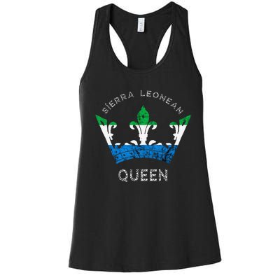 Sierra Leone Sierra Leonean Queen Crown Leonean Pride Women's Racerback Tank