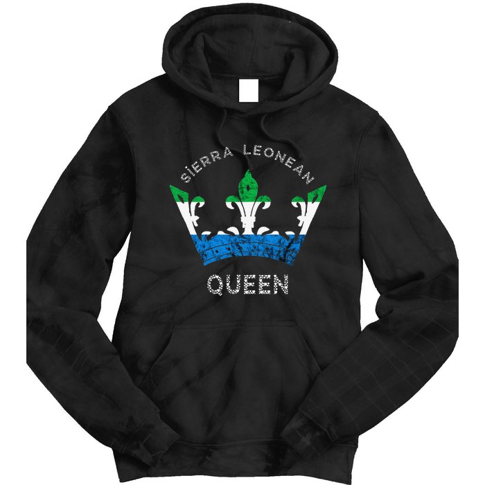 Sierra Leone Sierra Leonean Queen Crown Leonean Pride Tie Dye Hoodie