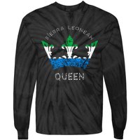 Sierra Leone Sierra Leonean Queen Crown Leonean Pride Tie-Dye Long Sleeve Shirt