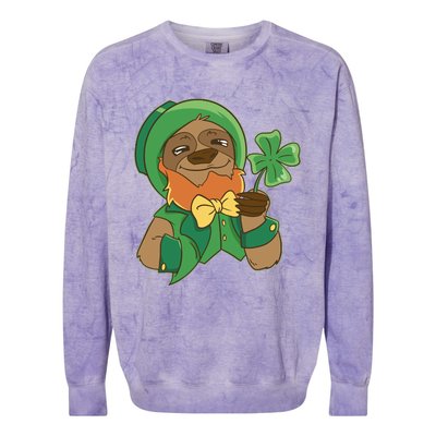 Sloth Leprechaun Colorblast Crewneck Sweatshirt