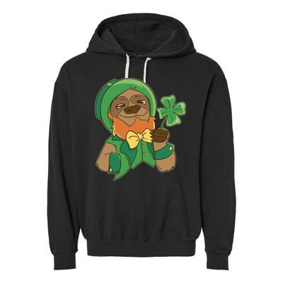 Sloth Leprechaun Garment-Dyed Fleece Hoodie