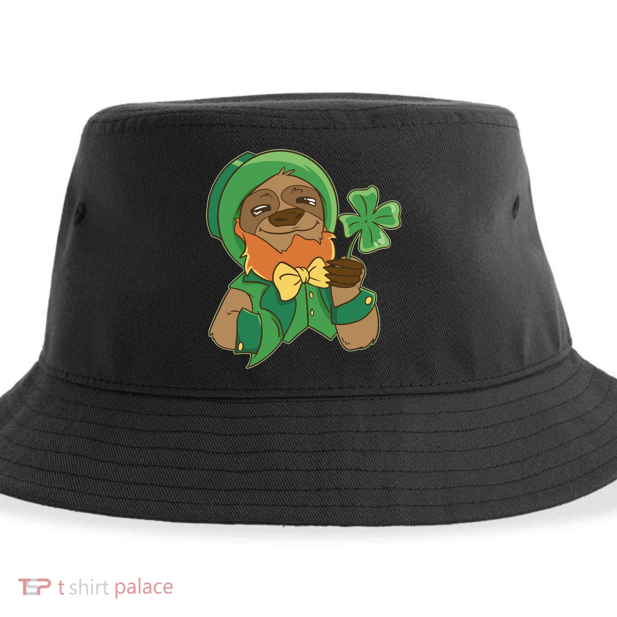 Sloth Leprechaun Sustainable Bucket Hat