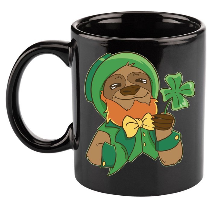 Sloth Leprechaun 11oz C Handle Ceramic Mug