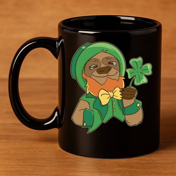 Sloth Leprechaun 11oz C Handle Ceramic Mug