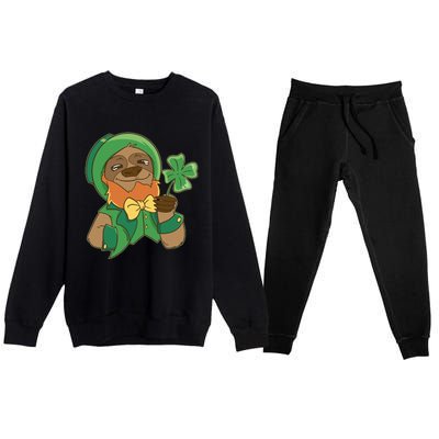 Sloth Leprechaun Premium Crewneck Sweatsuit Set