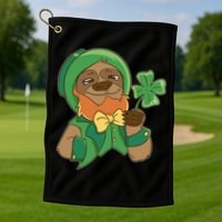 Sloth Leprechaun Golf Towel