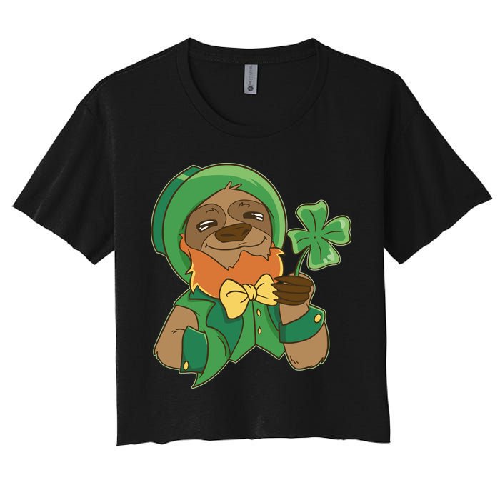 Sloth Leprechaun Women's Crop Top Tee