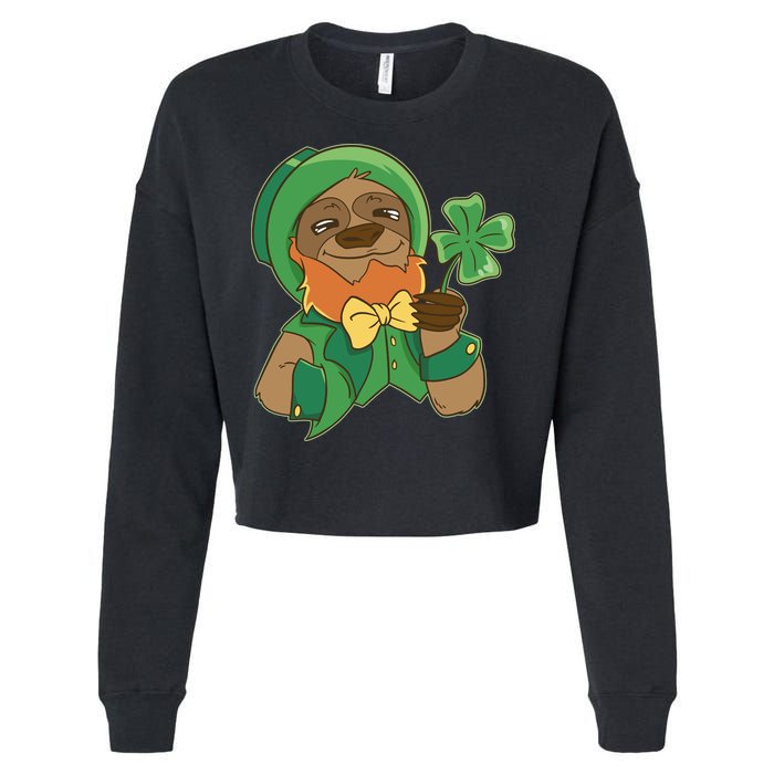 Sloth Leprechaun Cropped Pullover Crew