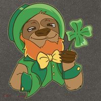 Sloth Leprechaun Cotton Canvas Backpack