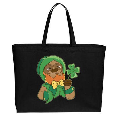 Sloth Leprechaun Cotton Canvas Jumbo Tote