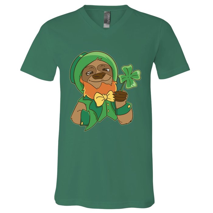 Sloth Leprechaun V-Neck T-Shirt