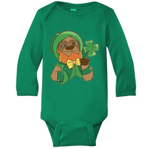 Sloth Leprechaun Baby Long Sleeve Bodysuit