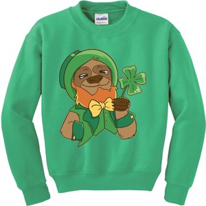 Sloth Leprechaun Kids Sweatshirt