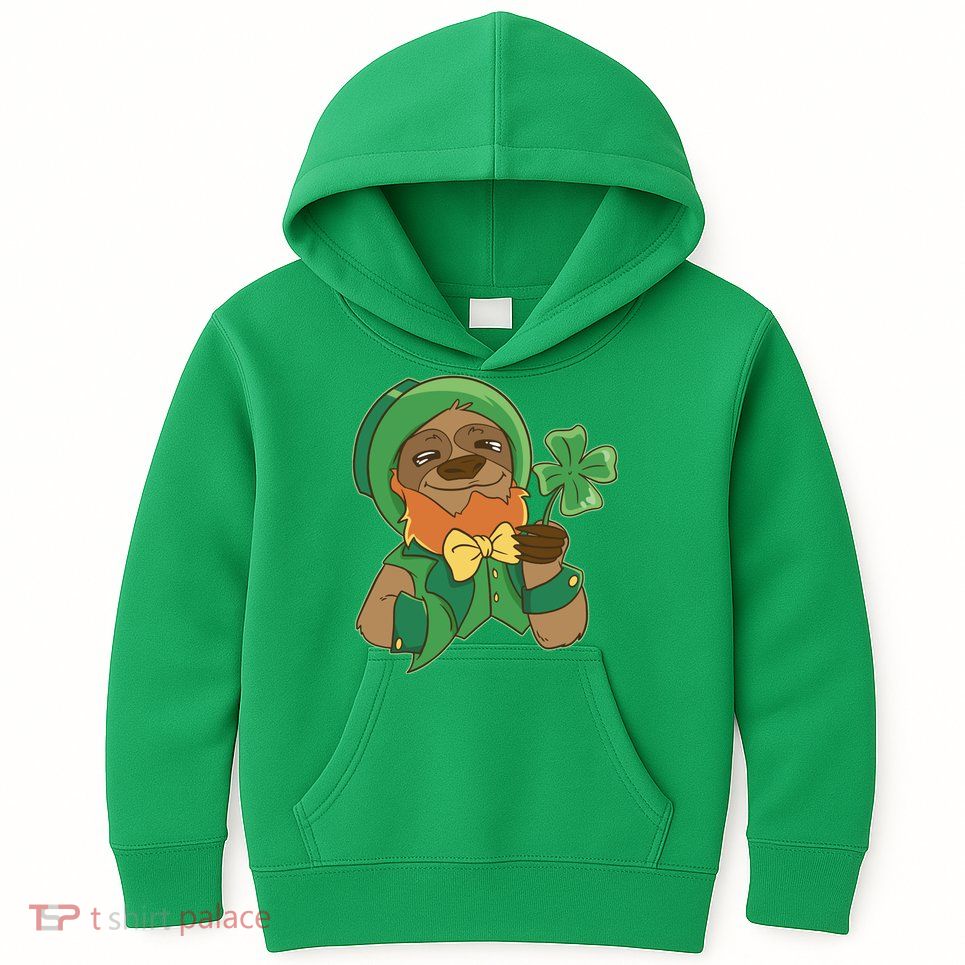 Sloth Leprechaun Kids Hoodie