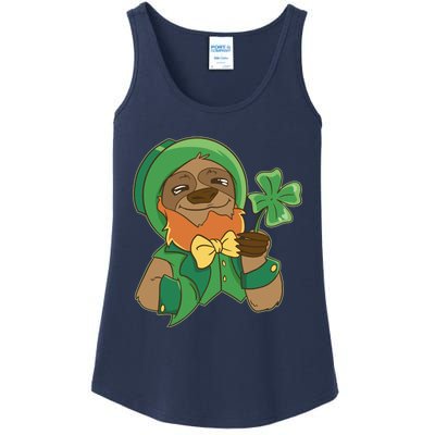 Sloth Leprechaun Ladies Essential Tank