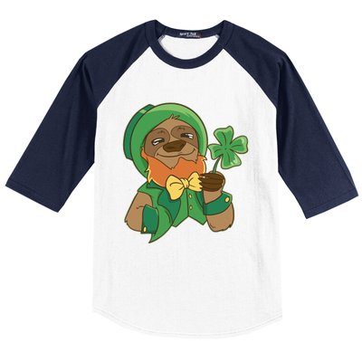 Sloth Leprechaun Baseball Sleeve Shirt