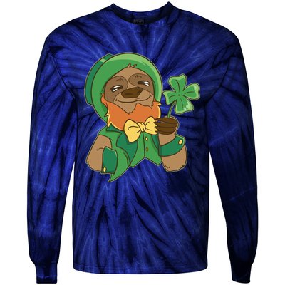 Sloth Leprechaun Tie-Dye Long Sleeve Shirt