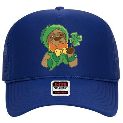 Sloth Leprechaun High Crown Mesh Back Trucker Hat