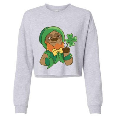 Sloth Leprechaun Cropped Pullover Crew