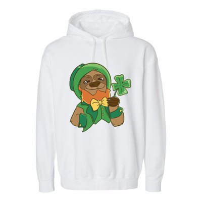 Sloth Leprechaun Garment-Dyed Fleece Hoodie