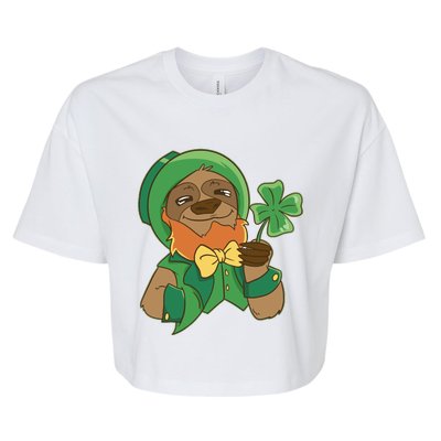 Sloth Leprechaun Bella+Canvas Jersey Crop Tee