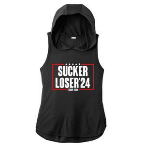 Sucker Loser Trump Biden Debate 2024 Ladies PosiCharge Tri-Blend Wicking Draft Hoodie Tank